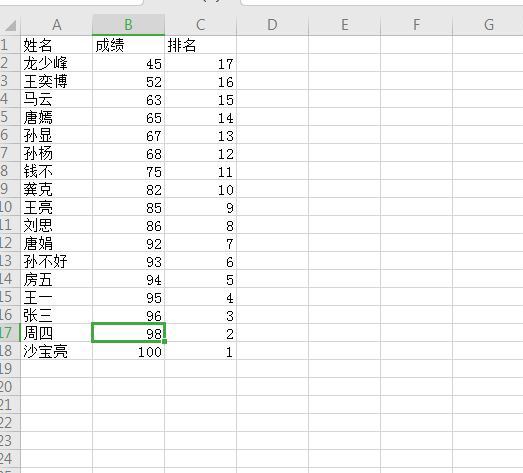 WPS表格实时动态排名怎么用函数实现-WPS表格实时